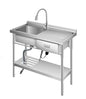 Stainless Steel Utility Sink with Drawer & Work Table 39x20in Laundry Sink with Pull Out Faucet For Kitchen Garage Shop Basement