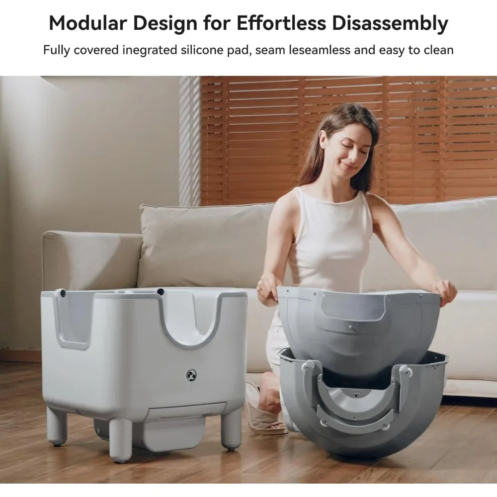 F6 Self-Cleaning Litter Box - Open-Top Automatic Cat Litter Box with Odor Control, Safety Features, and Easy Maintenance