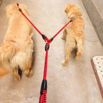 1.4m Pet Double Leash 2 Way Couplers Dog Leash Rope Elastic Extended Pet Leash Belt Outdoor Training for Two Double Dogs Leashes