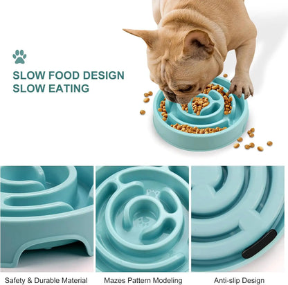 Dog Slow Feeder Bowl, PP Material Interactive Food Maze Puzzle for Dogs, Anti-Slip Bottom to Prevent Choking and Bloat, Easy