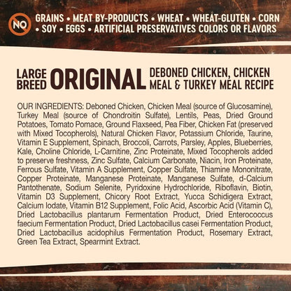 CORE Grain-Free High-Protein Large Breed Adult Dry Dog Food, Made in USA with Real Chicken & Natural Ingredients