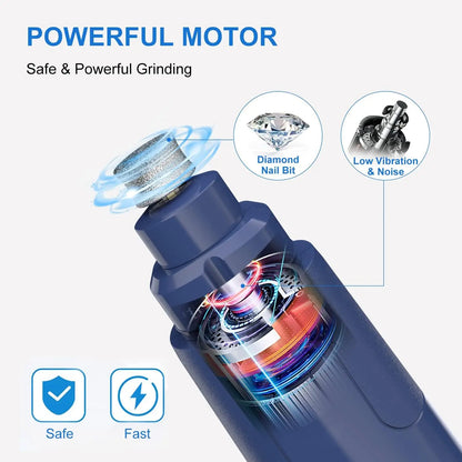 NPET Dog Nail Grinder with Guard, 2 Speed Pet Nail Trimmer with LED Light Powerful Paw Grooming for Small Medium Cats, Dogs