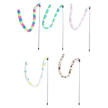 Pet Cat Toy Feather Cat Teaser Wand Cat Interactive Toys Funny Caterpillar Colorful Rod Teaser Wand Cats Supplies Accessory