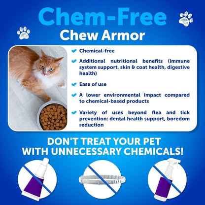 Flea Treatment for Cats Natural Flea and Tick Prevention Supplement for Cats Kittens Chewable Daily Oral Pills with Vitamins 13