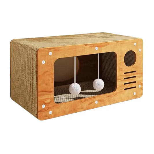 Cat House Cat Scratcher Farmhouse Corrugated Hideout Scratch Pad Cat Bed Lounge Scratch House Combo Large Space For Kitties To