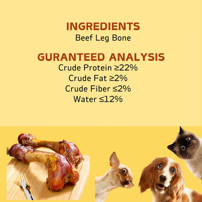 5.29-6.70oz/(150-190g)  6.30in/16cm Large Cow Bone, All Natural Ingredients, Natural Dog Treats, Healthy, Easily Digestible