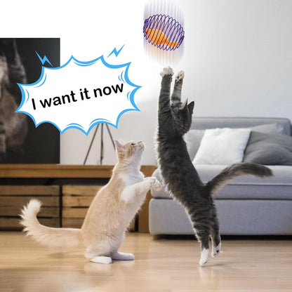 5 cat spring balls, stretchable spring toys, interactive rolling balls, colorful and interesting coil springs