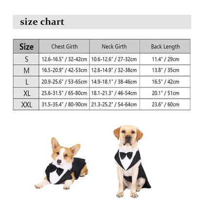 Dog Tuxedo Dog Suit and Bandana Set Party Shirt Exquisite Stitching Size XL