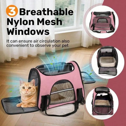 【New style】Cat Carriers Dog Carrier Pet Carrier For Small/ Medium Cats Dogs Puppies Up To 20lbs , TSA Airline Approved Small Do