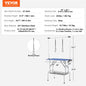 SucceBuy Pet Grooming Table Two Arms with Clamp Dog Grooming Station Foldable Stand for Medium Small Dogs with Grooming Loop