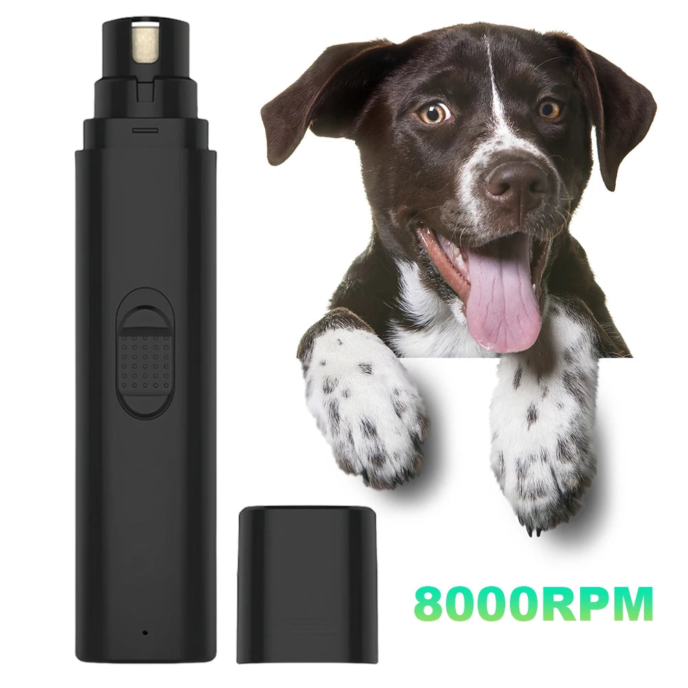 Electric Pet Nail Trimmer Painless Paws Grooming and Smoothing Cat Nail Grinder Rechargeable for Small Medium Large Dogs Cats