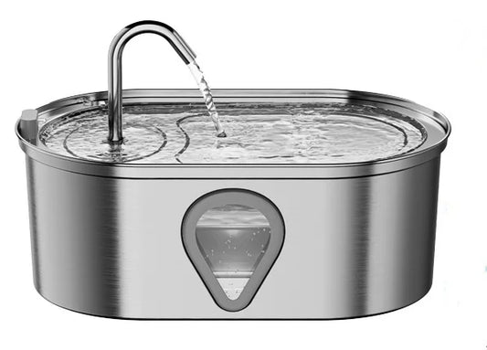 3.5L large capacity pet water dispenser automatic stainless steel water fountain with LED Lighting