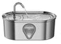 3.5L large capacity pet water dispenser automatic stainless steel water fountain with LED Lighting