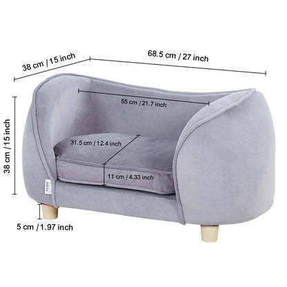 VEVOR Pet Sofa Dog Couch for Medium-Sized Dogs and Cats Soft Velvety Dog Sofa Bed for Living Room Bedroom Pet Store or Clinic