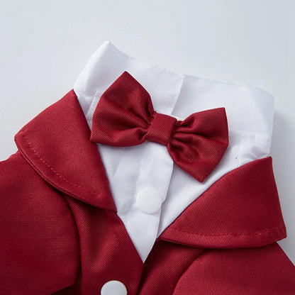 Pet Dog Tuxedo Formal Pet Wedding Party Suit for Small Medium Dogs Dog Boys Bow Tie Shirt Dog Cosplay Pet Dogs Gentleman Costume