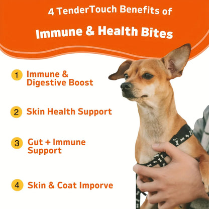 120 Chews - 1 Pack (1 x 180g/6.35oz) 180g/6.35oz - TenderTouch Allergy & Immune Supplement for Dogs  - Dog Allergy Support