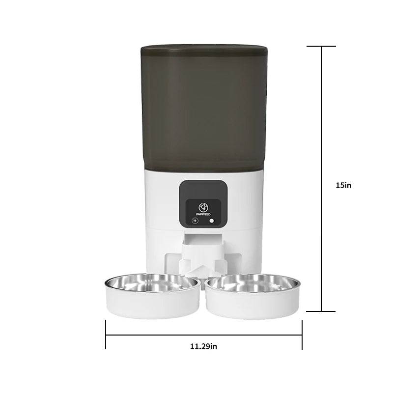 PAPIFEED double bowl smart automatic pet food dispenser 7L large capacity connect wifi timer dosing