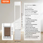 VEVOR Dog Door Sliding Glass Door Adjustable Height Doggy Door Sliding Doors Aluminum Frame Tempered Glass Pet Door