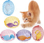 5 cat spring balls, stretchable spring toys, interactive rolling balls, colorful and interesting coil springs