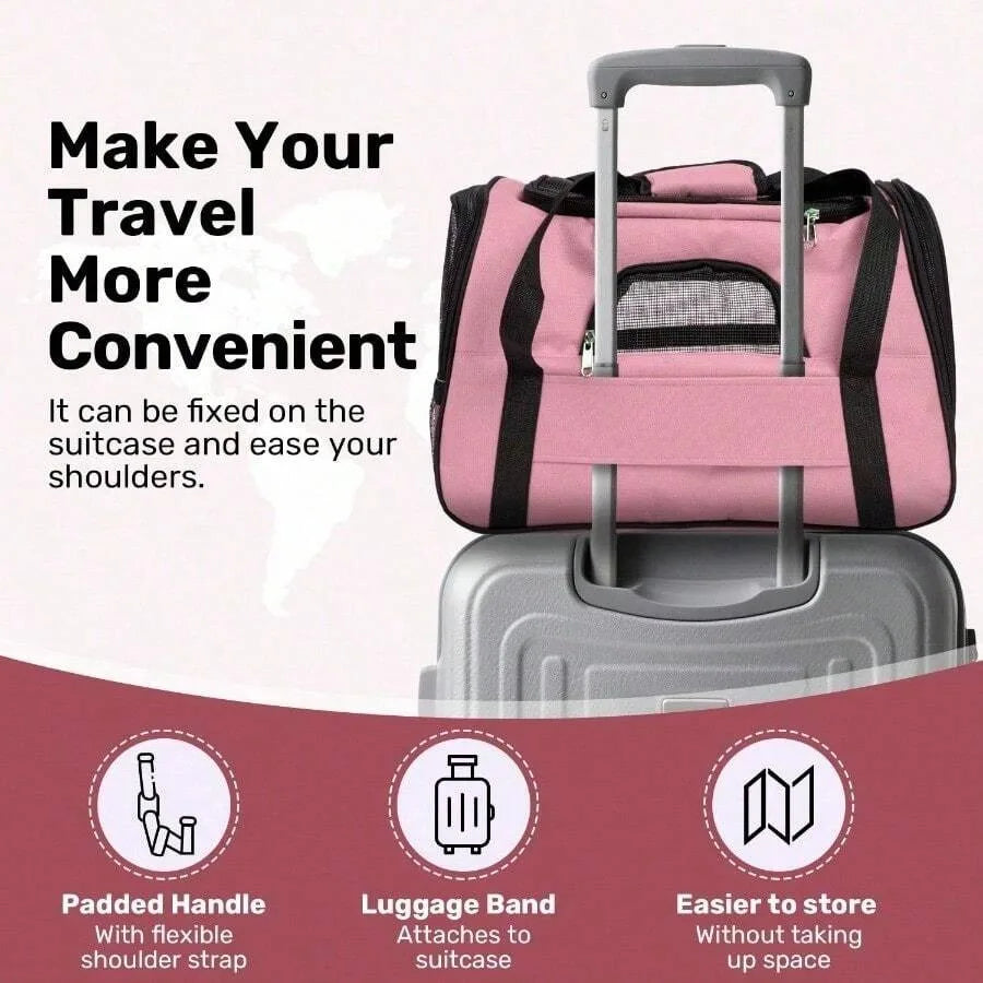 【New style】Cat Carriers Dog Carrier Pet Carrier For Small/ Medium Cats Dogs Puppies Up To 20lbs , TSA Airline Approved Small Do
