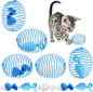 5 cat spring balls, stretchable spring toys, interactive rolling balls, colorful and interesting coil springs