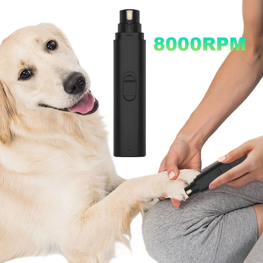 Electric Pet Nail Trimmer Painless Paws Grooming and Smoothing Cat Nail Grinder Rechargeable for Small Medium Large Dogs Cats