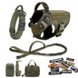 Military Large Dog Harness Collar Leash Bags Patches Set Pet Malinois Training Vests Tactical Dogs Harnesses Accessories