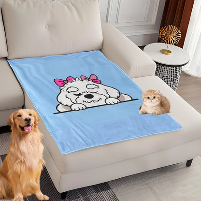 Dog Bed Mat Blanket Soft Fluffy Pet Blanket Dog Pattern Pet Travel Mat Warm Comfortable Blanket for Cat Dogs Supplies