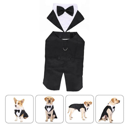 Dog Tuxedo Dog Suit and Bandana Set Party Shirt Exquisite Stitching Size XL