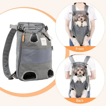 Pawsome Pet Backpack Carrier for Small to Medium Dogs with Legs out Airline Approved Travel Hiking Biking Ideal Pet Transport