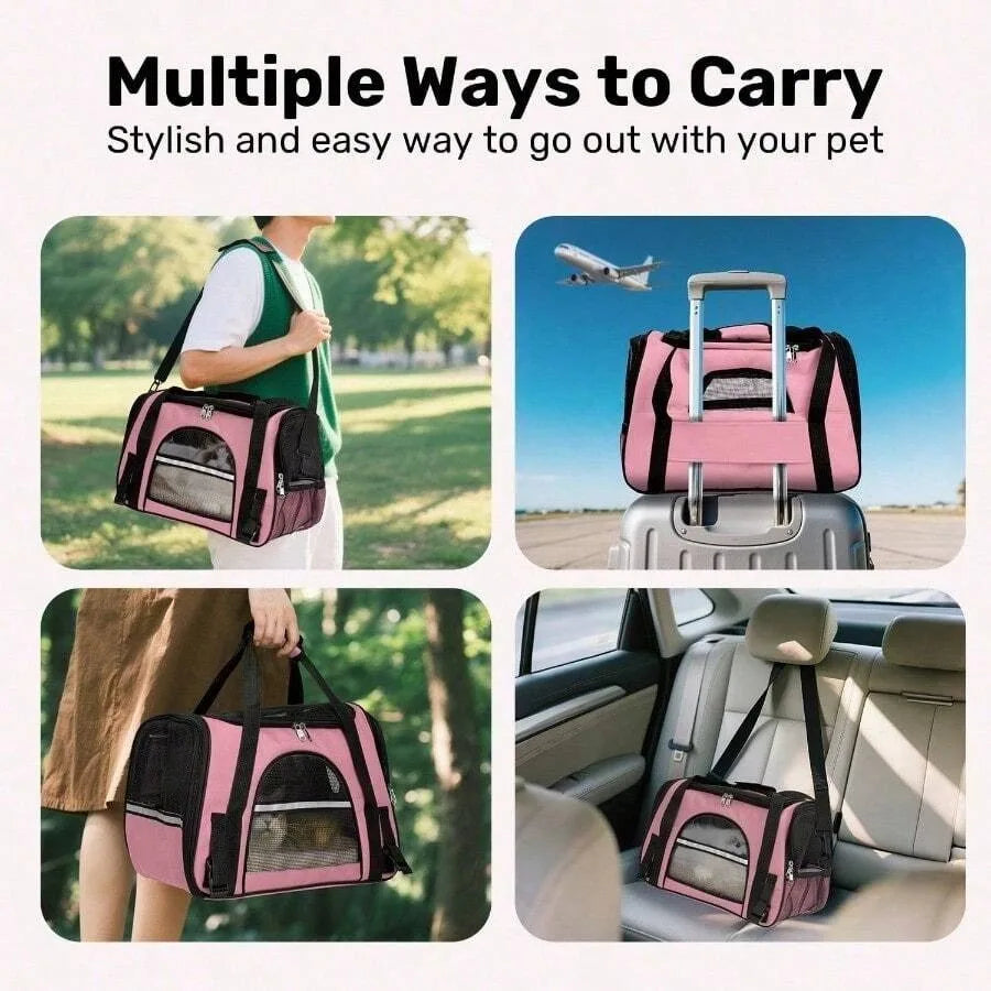 【New style】Cat Carriers Dog Carrier Pet Carrier For Small/ Medium Cats Dogs Puppies Up To 20lbs , TSA Airline Approved Small Do