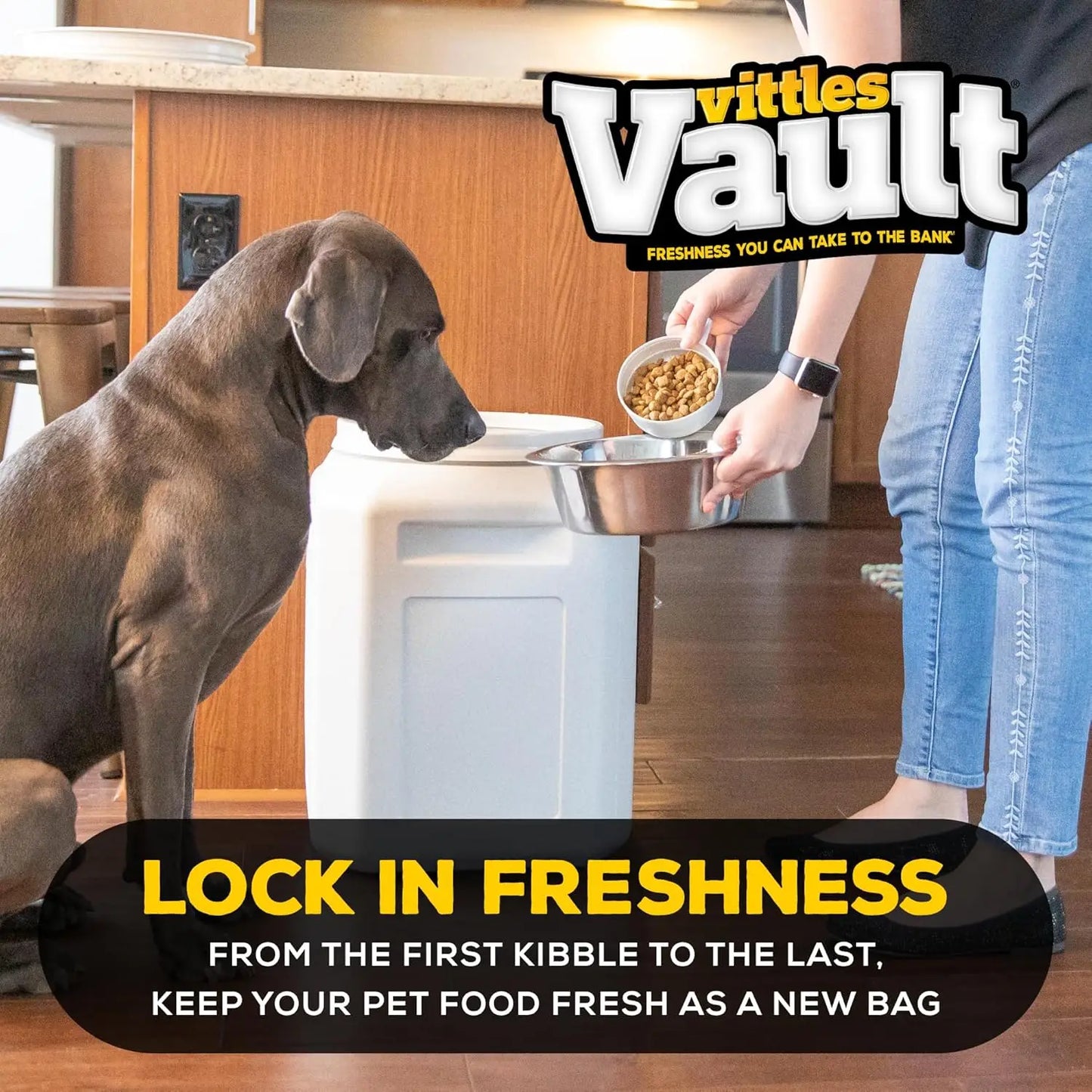 Airtight Pet Food Storage Container, Sealed Dog and Cat Food Container for 50lbs, Gamma Seal Technology, Made in USA