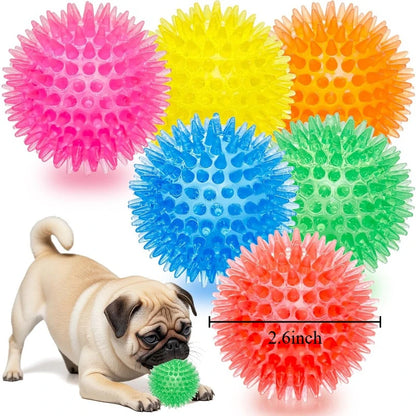 4.5-inch dog ball toy, suitable for medium to large dogs, 4-piece durable dog toy, prick dog ball for cleaning teeth