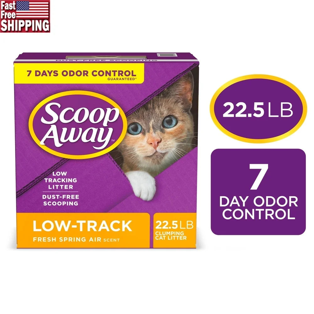 Low Tracking Cat Litter 22.5 lb Fresh Spring Air Scent 7 Days Odor Control Low Dust Clumping Formula Reduces Tracking