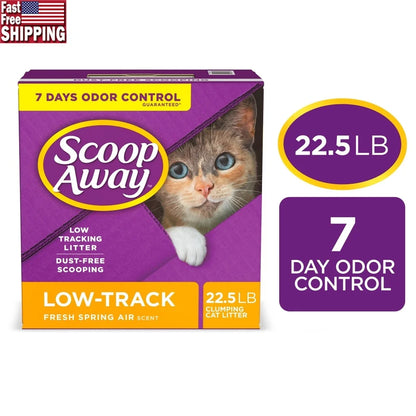 Low Tracking Cat Litter 22.5 lb Fresh Spring Air Scent 7 Days Odor Control Low Dust Clumping Formula Reduces Tracking