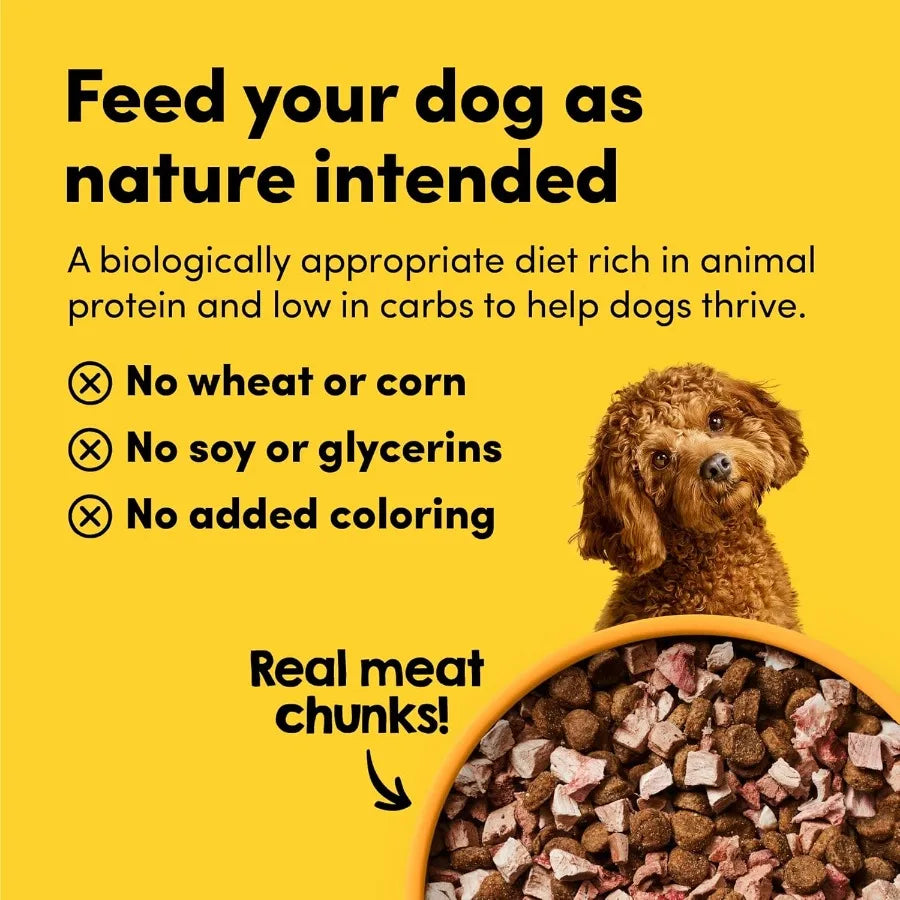 RawMix50 Premium Freeze-Dried Raw Cage-Free Chicken Recipe Dog Food Protein Rich Includes Kibble Non-GMO No Wheat or Corn 4 lbs