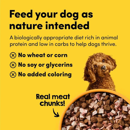 RawMix50 Premium Freeze-Dried Raw Cage-Free Chicken Recipe Dog Food Protein Rich Includes Kibble Non-GMO No Wheat or Corn 4 lbs
